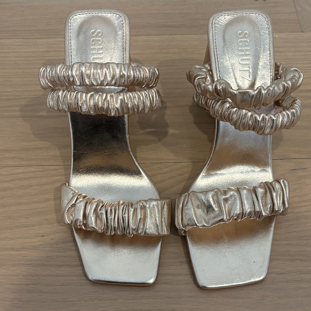 SCHUTZ Metallic Gold Sandals